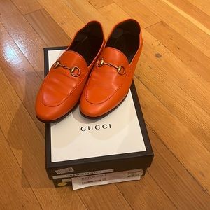 Gucci loafers. Orange. Size 39. Ships in box.